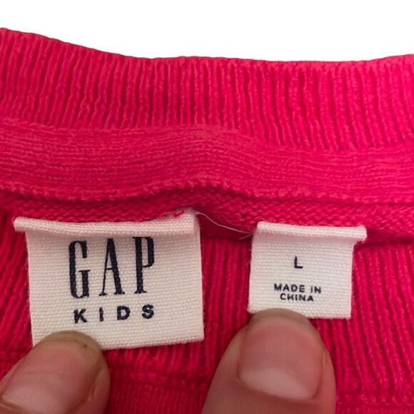 EUC Gap Kids Pink Fuchsia Sequin Flip Star Sweater - Large - Picture 4 of 5